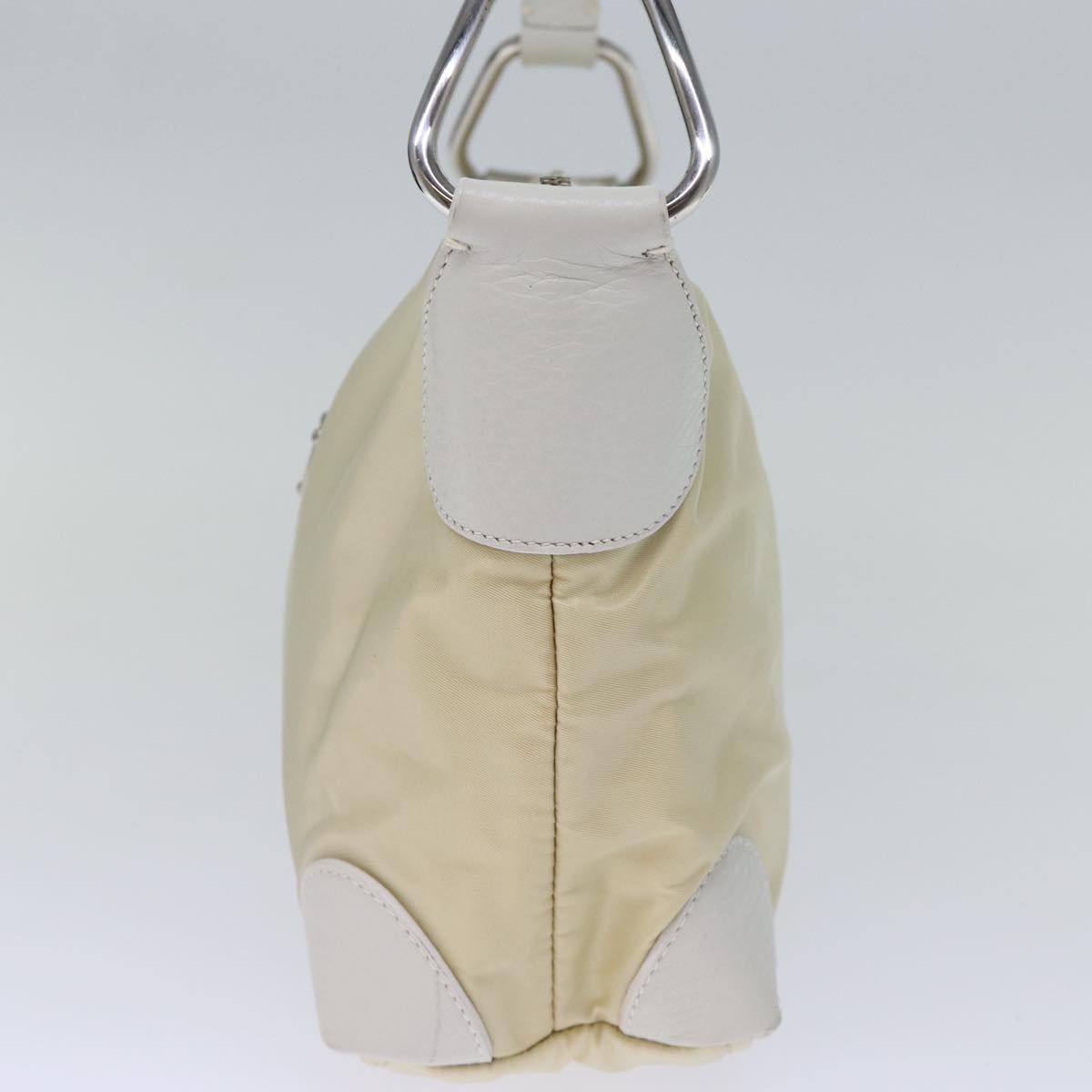 PRADA Shoulder Bag Nylon Cream Auth 73203