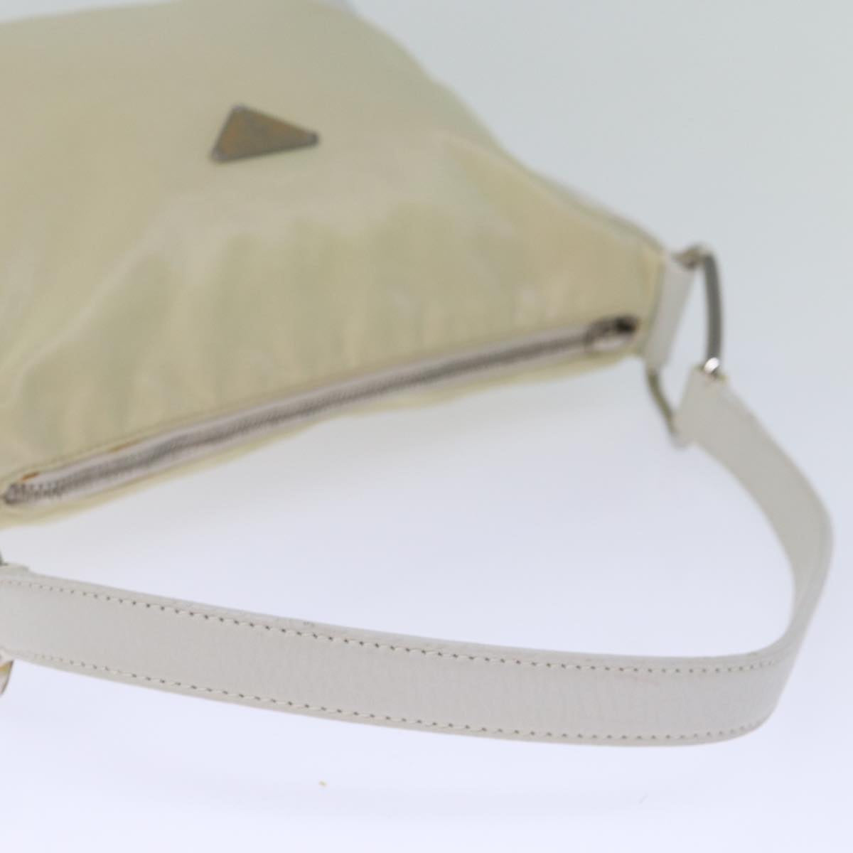 PRADA Shoulder Bag Nylon Cream Auth 73203