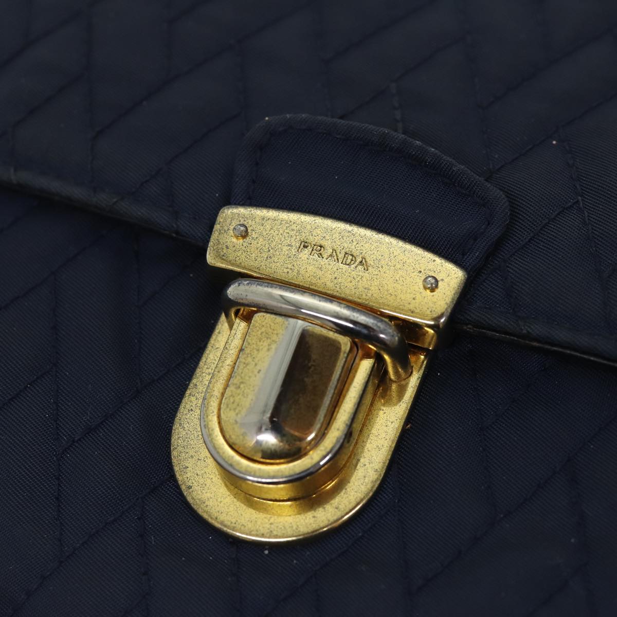 PRADA Chain Shoulder Bag Nylon Navy Auth 73204
