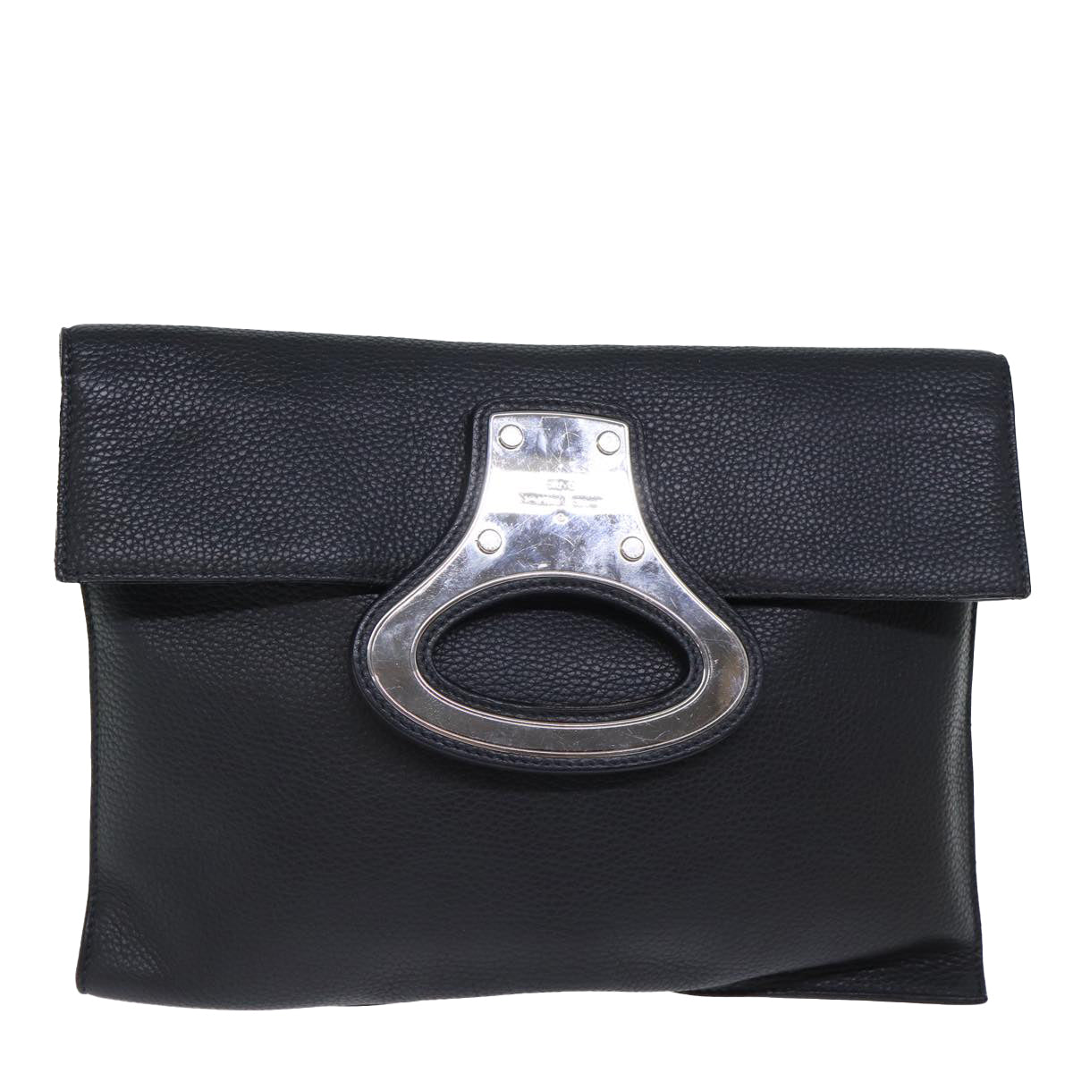 LOUIS VUITTON Taurillon Portfolio Clutch Bag Leather Black M48811 LV Auth 73222