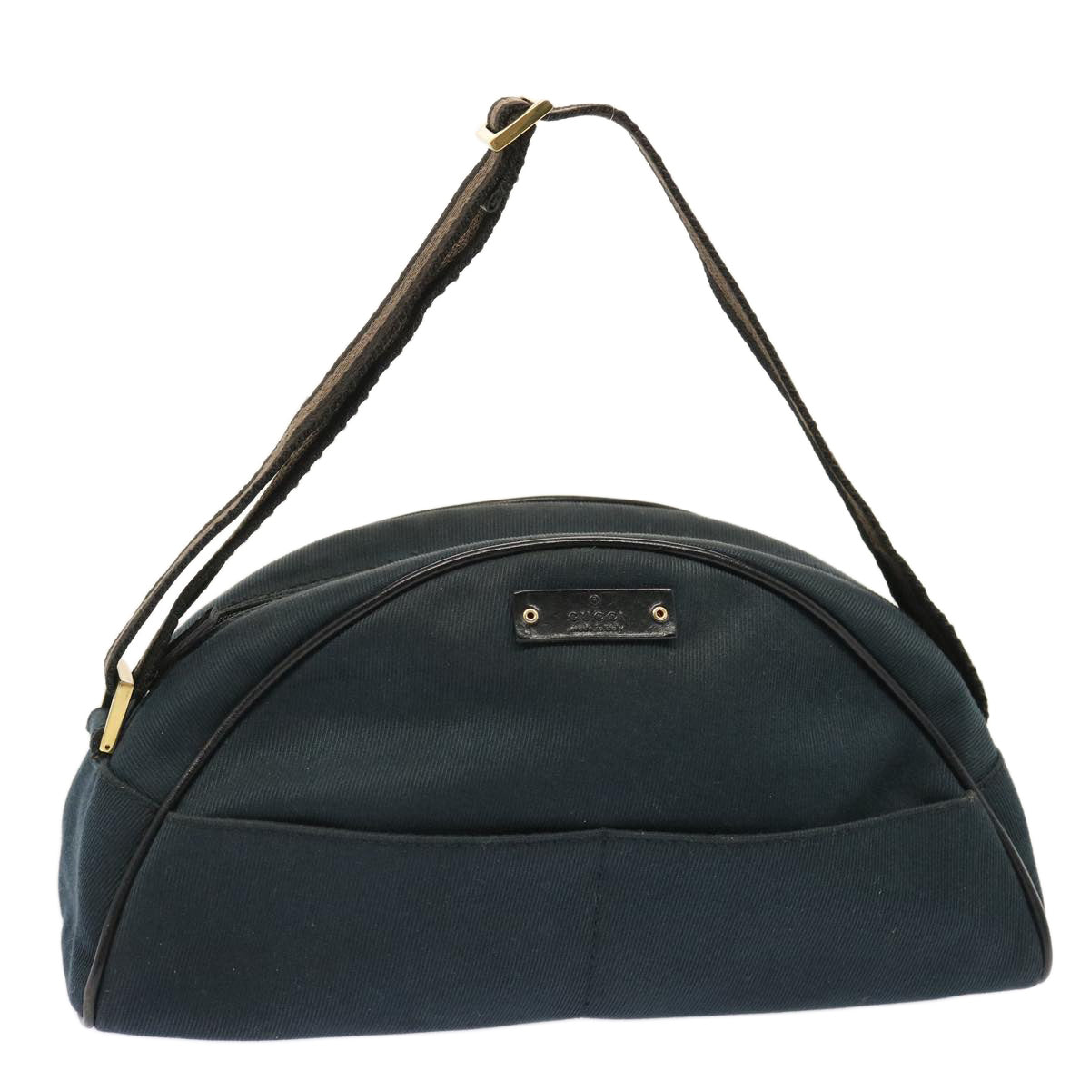 GUCCI Shoulder Bag Canvas Navy 90781 Auth 73223