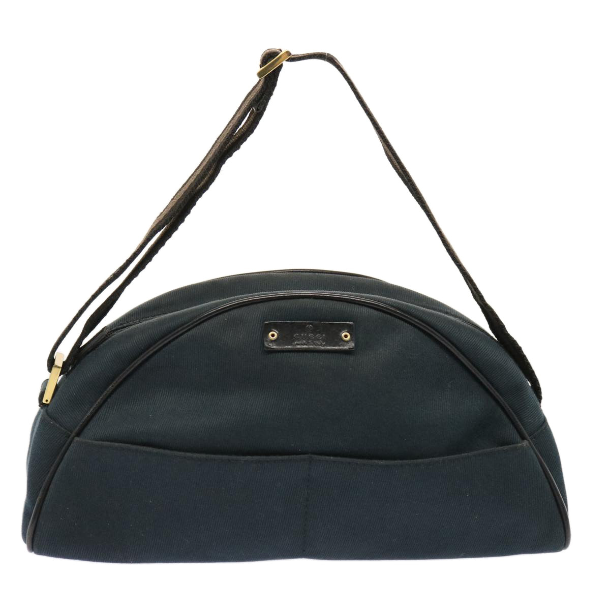 GUCCI Shoulder Bag Canvas Navy 90781 Auth 73223