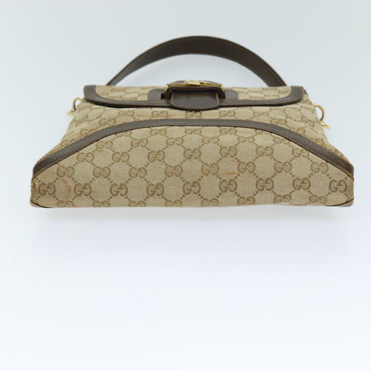 GUCCI GG Canvas Shoulder Bag 2way Beige Auth 73227