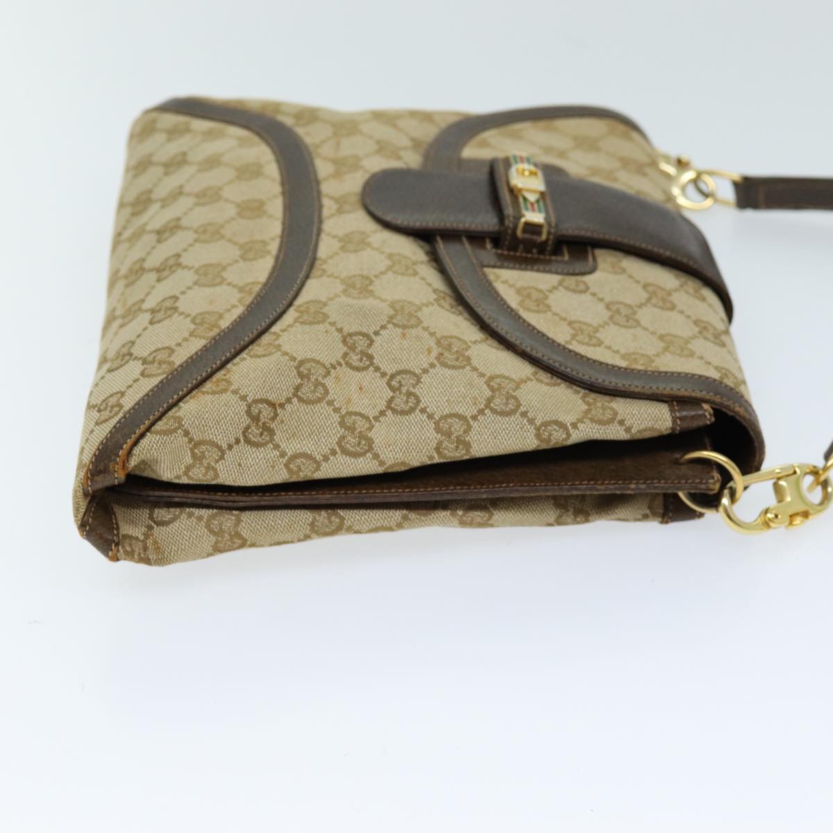 GUCCI GG Canvas Shoulder Bag 2way Beige Auth 73227