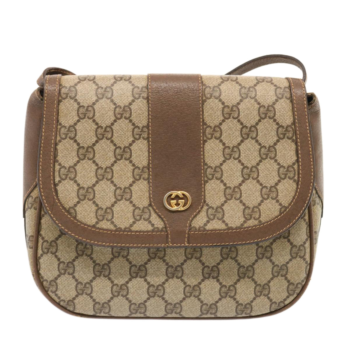 GUCCI GG Supreme Shoulder Bag PVC Beige 001 41 4425 Auth 73228