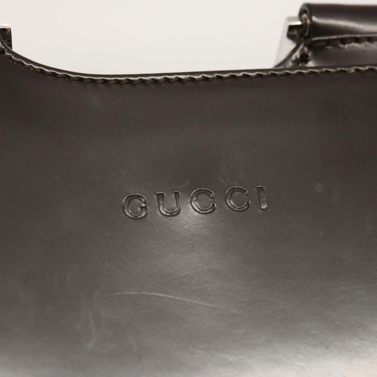 GUCCI Shoulder Bag Patent leather Brown 001 3115 Auth 73230