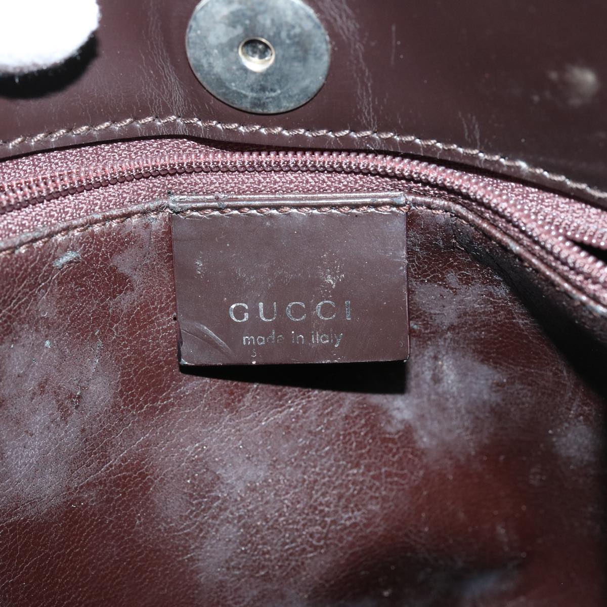 GUCCI Shoulder Bag Patent leather Brown 001 3115 Auth 73230