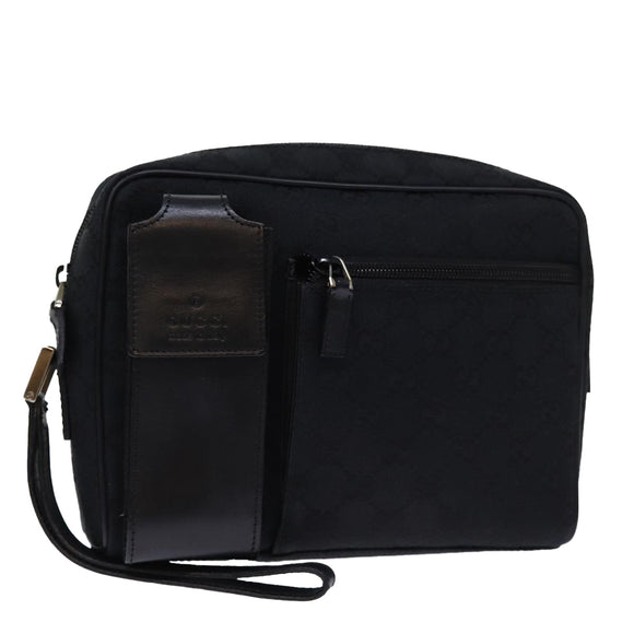 GUCCI GG Canvas Clutch Bag Black 018 1616 Auth 73233