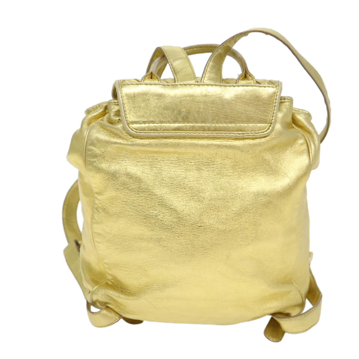 BOTTEGA VENETA INTRECCIATO Backpack Leather Gold Auth 73237 - 0