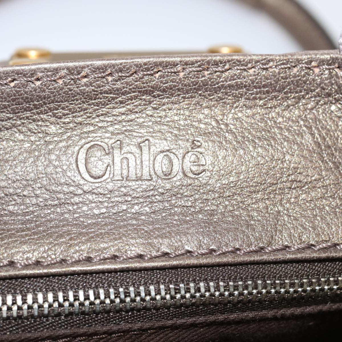 Chloe Paddington Shoulder Bag Leather Brown Auth 73238