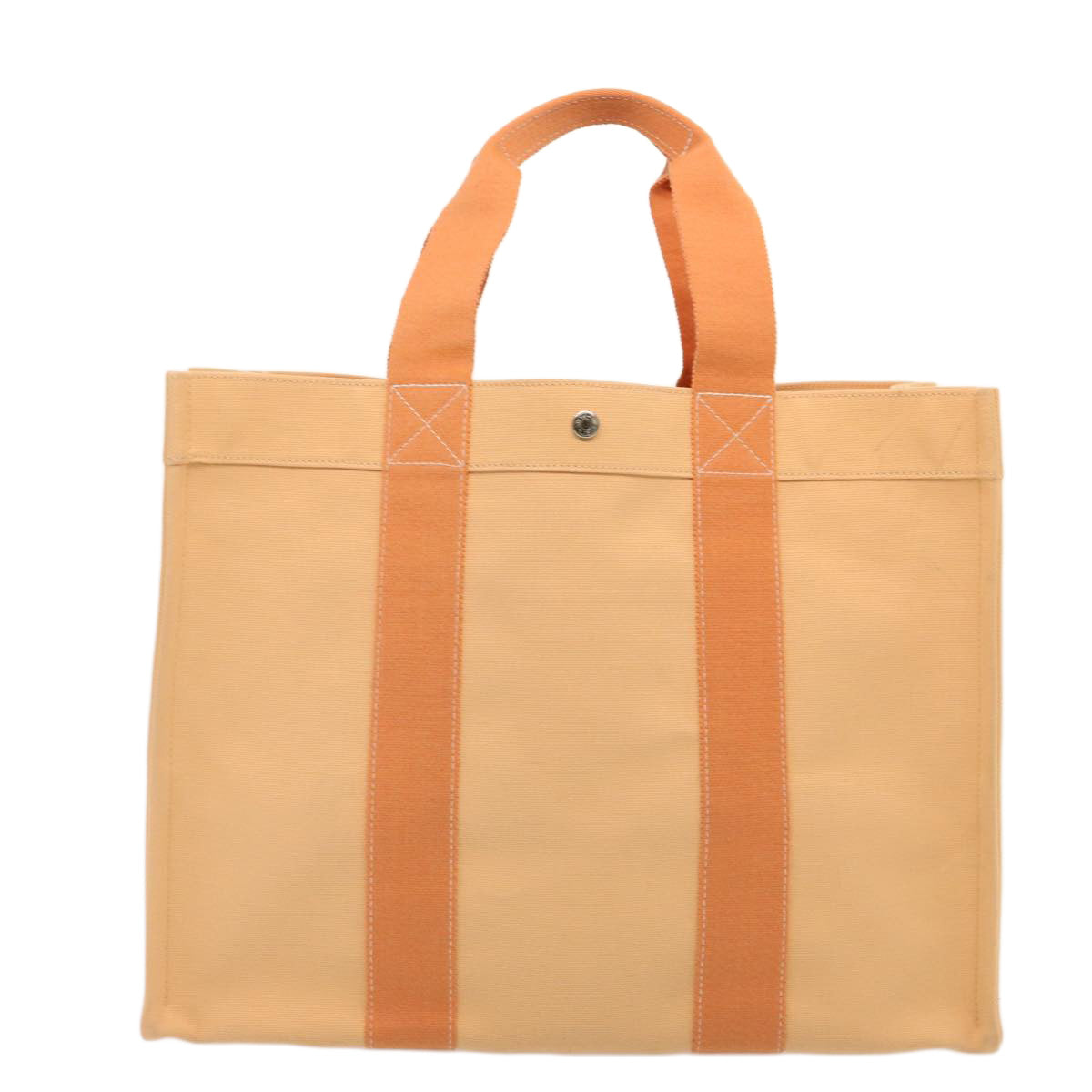 HERMES Bora Bora GM Tote Bag Canvas Orange Auth 73250