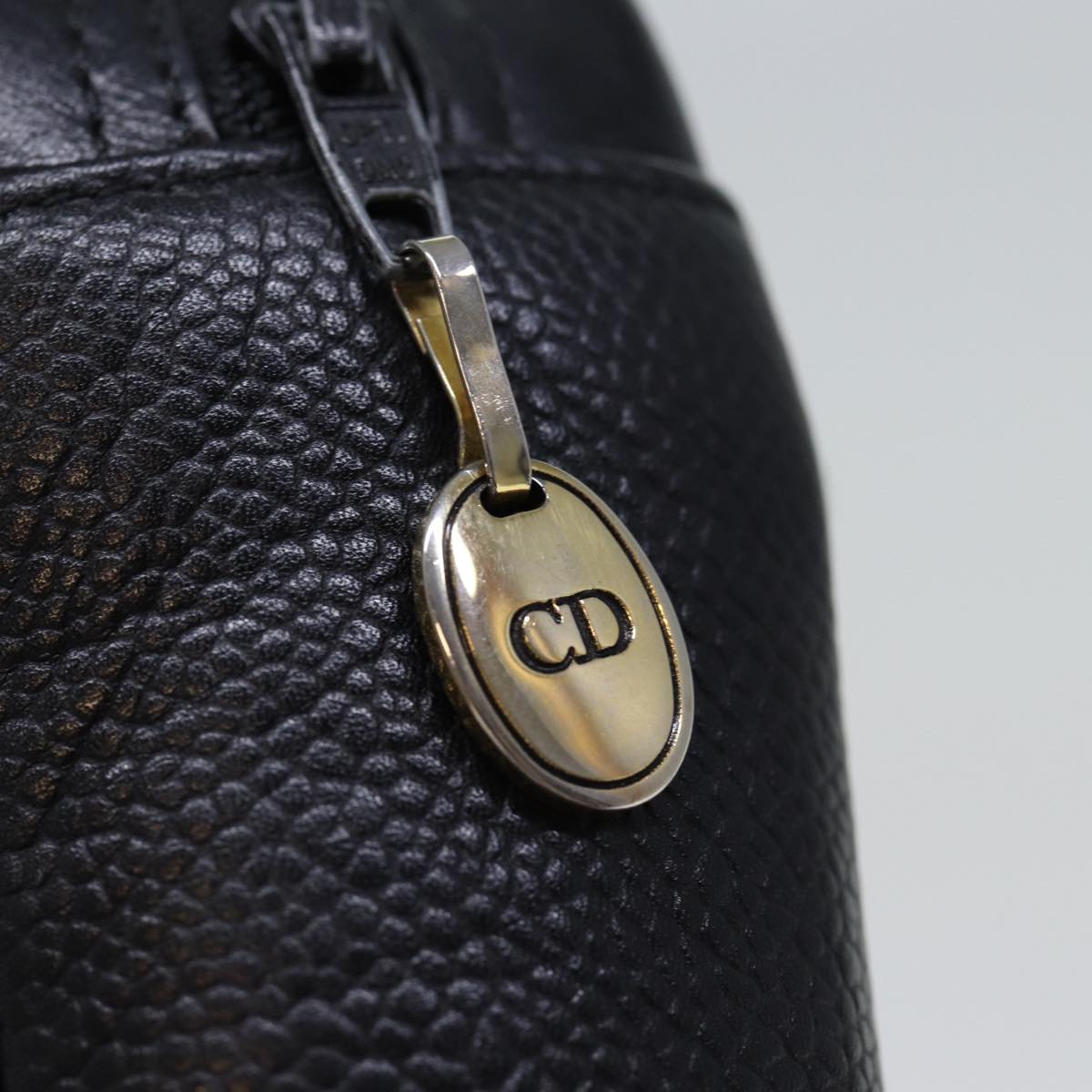 Christian Dior Shoulder Bag Leather Black Auth 73255