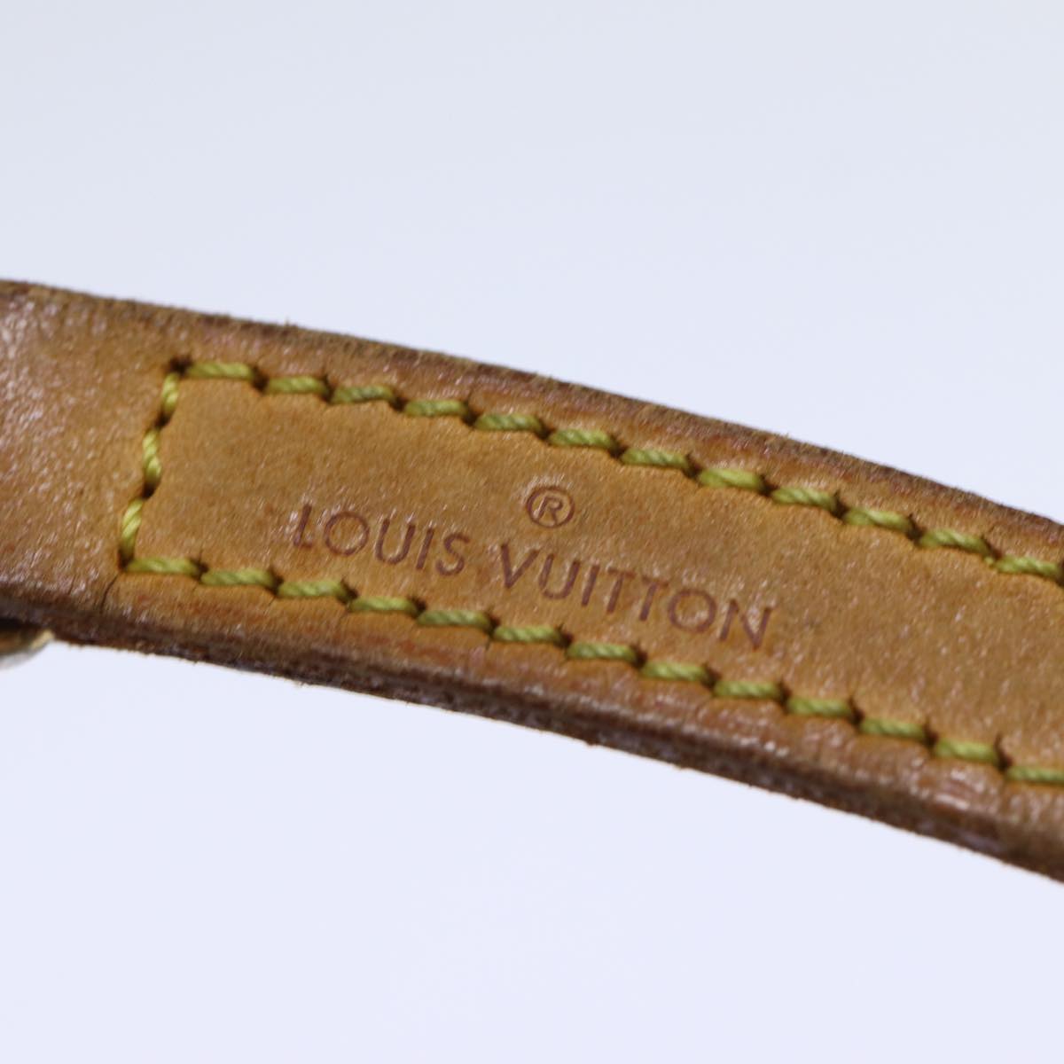 LOUIS VUITTON Shoulder Strap Leather 44.9"" Beige LV Auth 73270