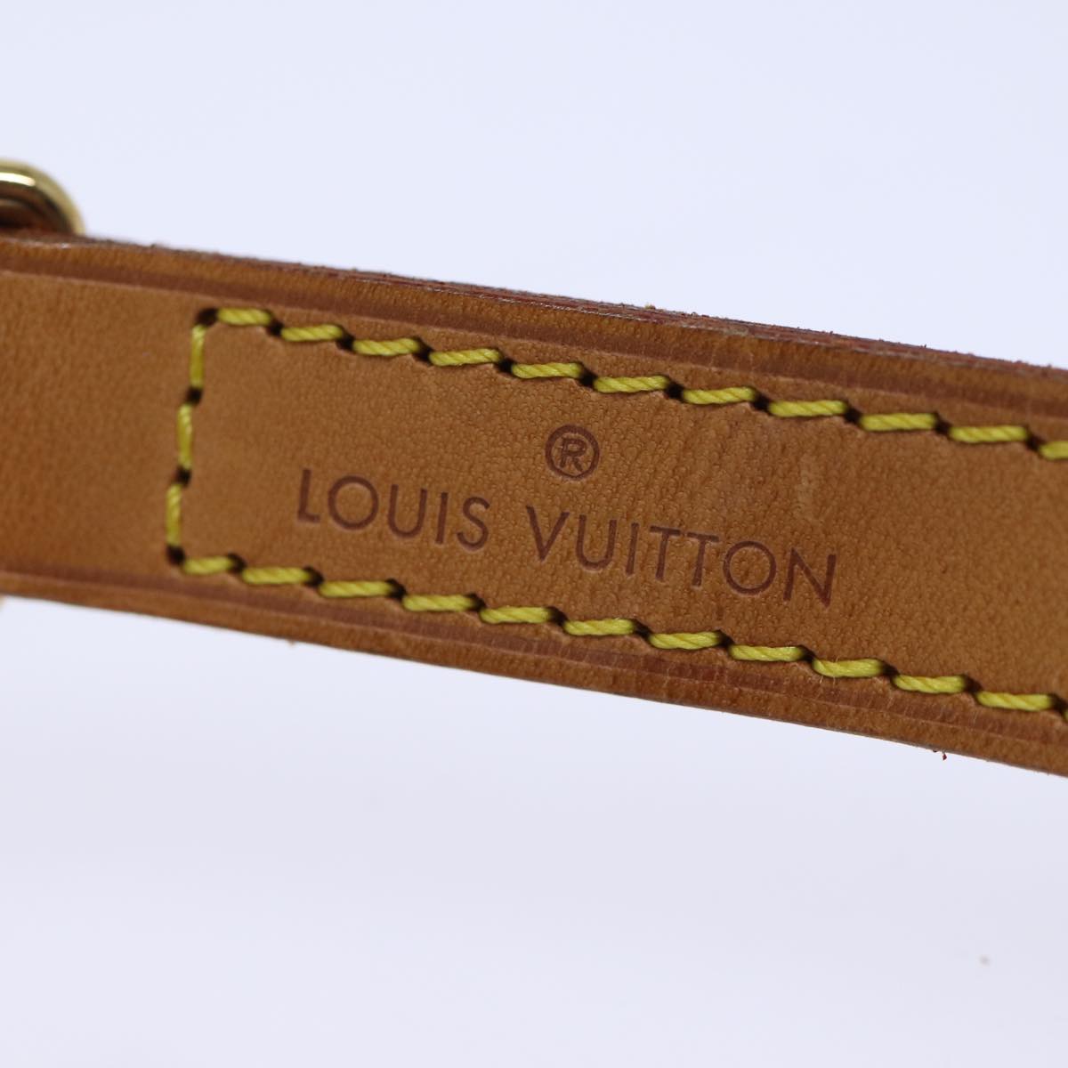 LOUIS VUITTON Shoulder Strap Leather 44.1"" Beige LV Auth 73273