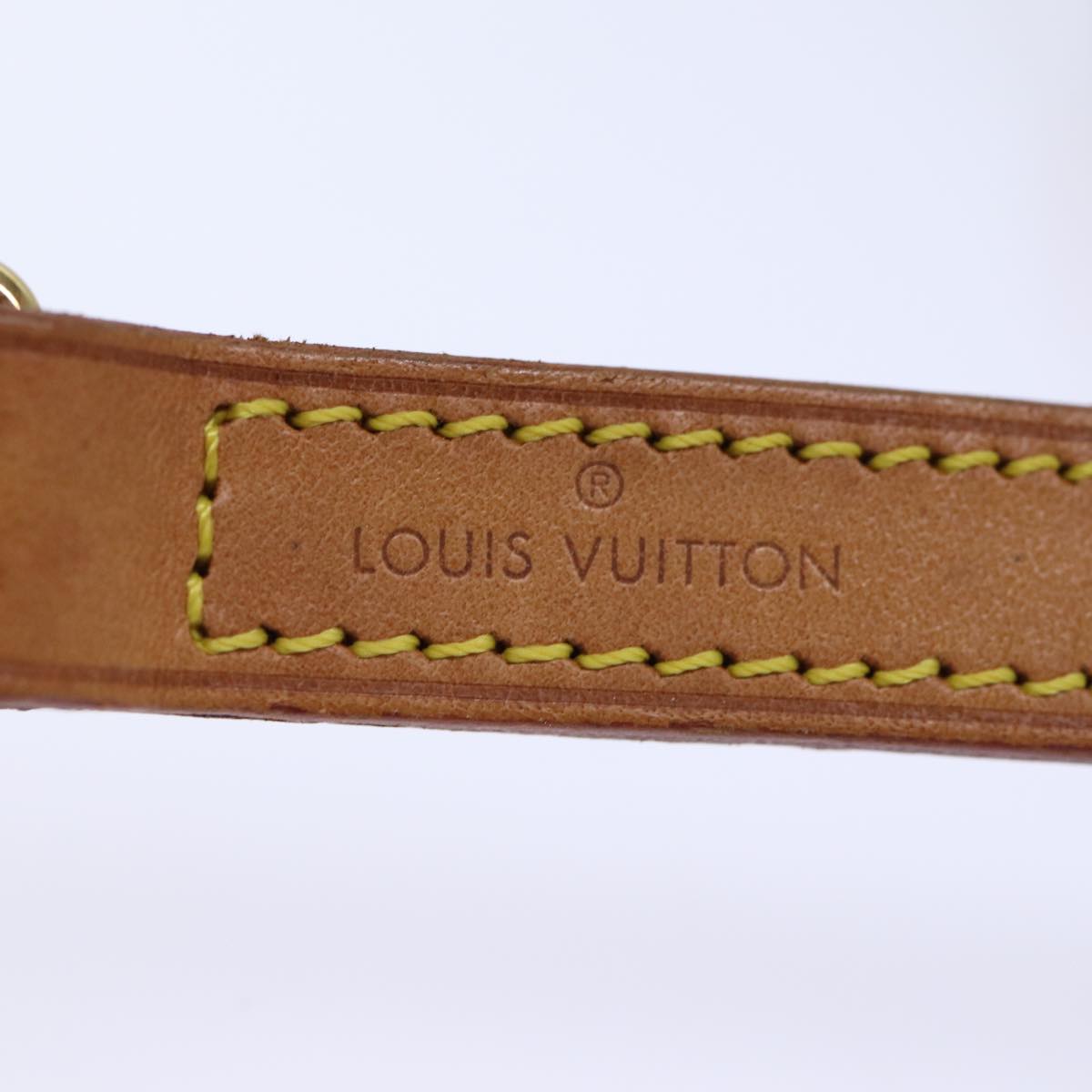LOUIS VUITTON Shoulder Strap Leather 36.2"" Beige LV Auth 73274