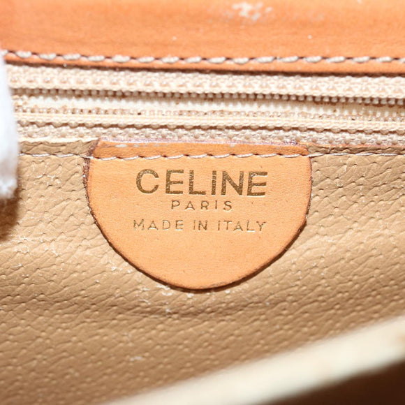 CELINE Macadam Canvas Shoulder Bag Beige Auth 73295