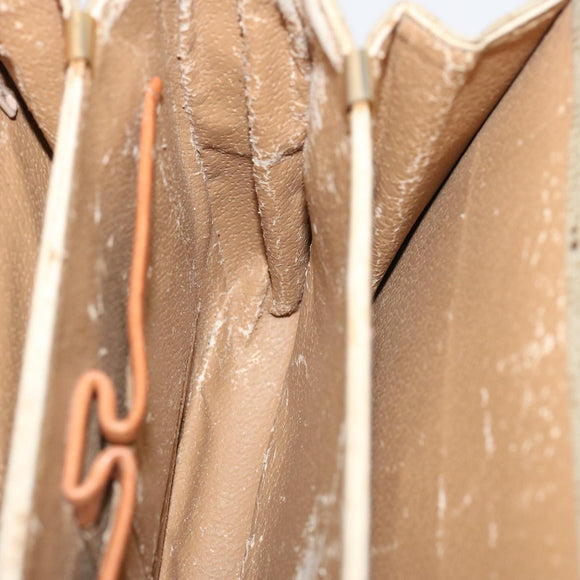 CELINE Macadam Canvas Shoulder Bag Beige Auth 73295