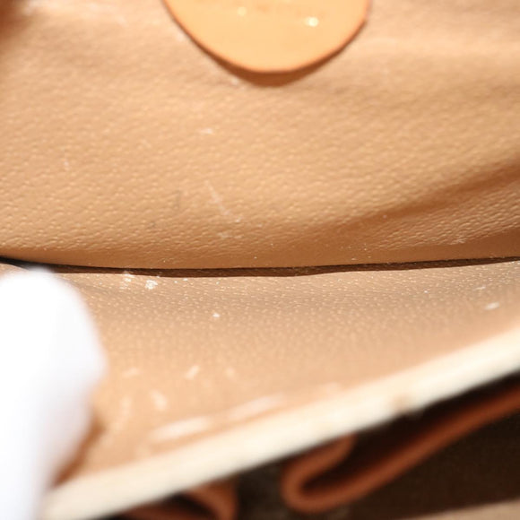 CELINE Macadam Canvas Shoulder Bag Beige Auth 73295