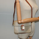 CELINE Macadam Canvas Shoulder Bag Beige Auth 73295-24