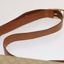 CELINE Macadam Canvas Shoulder Bag Beige Auth 73295-8