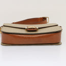 CELINE Macadam Canvas Shoulder Bag Beige Auth 73295-5