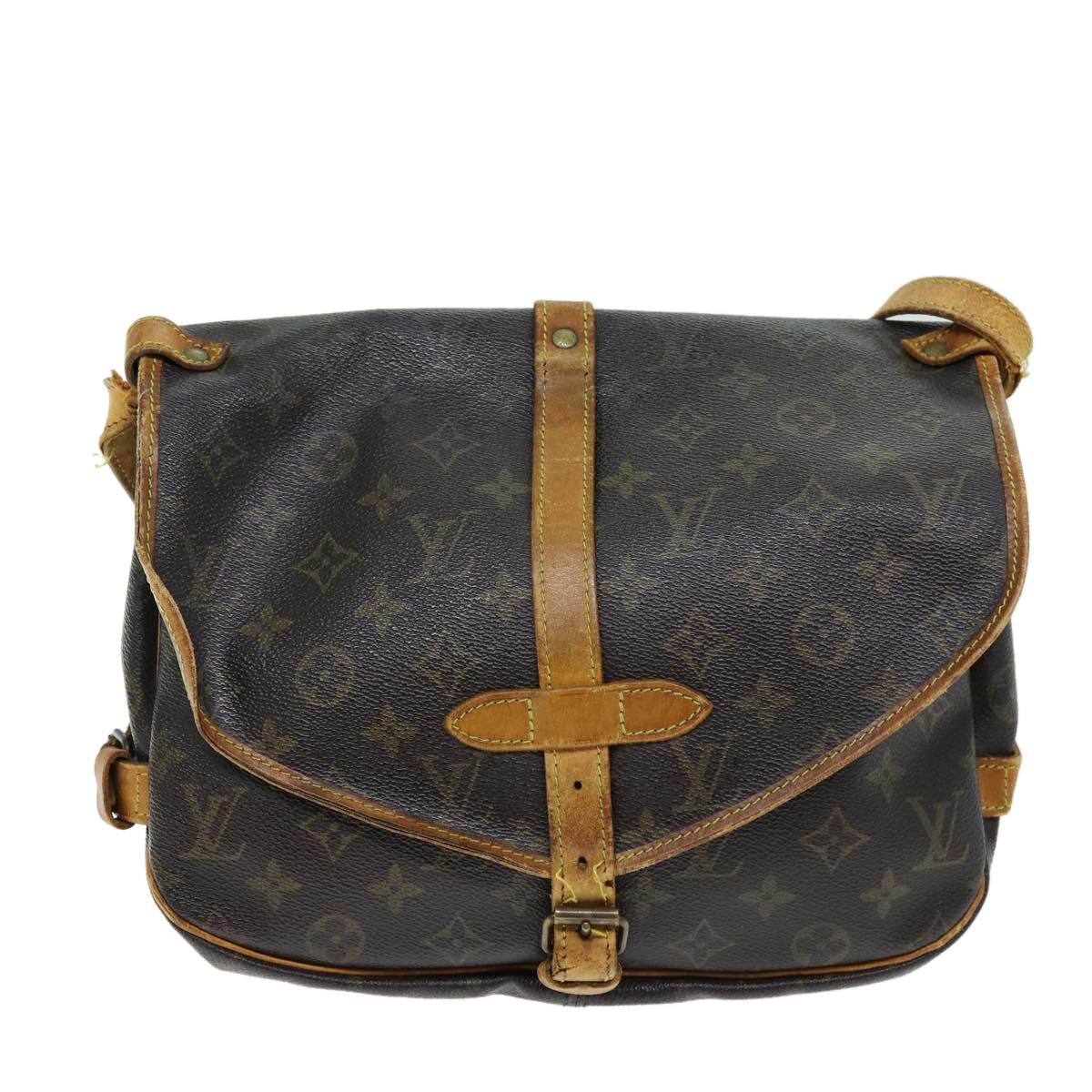 LOUIS VUITTON Monogram Saumur 30 Shoulder Bag M42256 LV Auth 73298