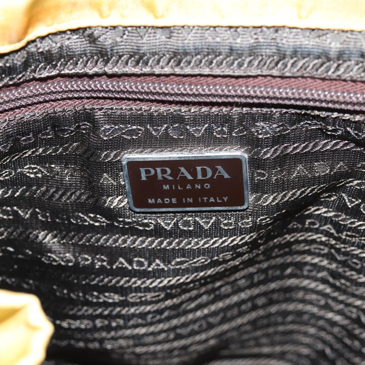 PRADA Backpack Nylon Yellow Auth 73335