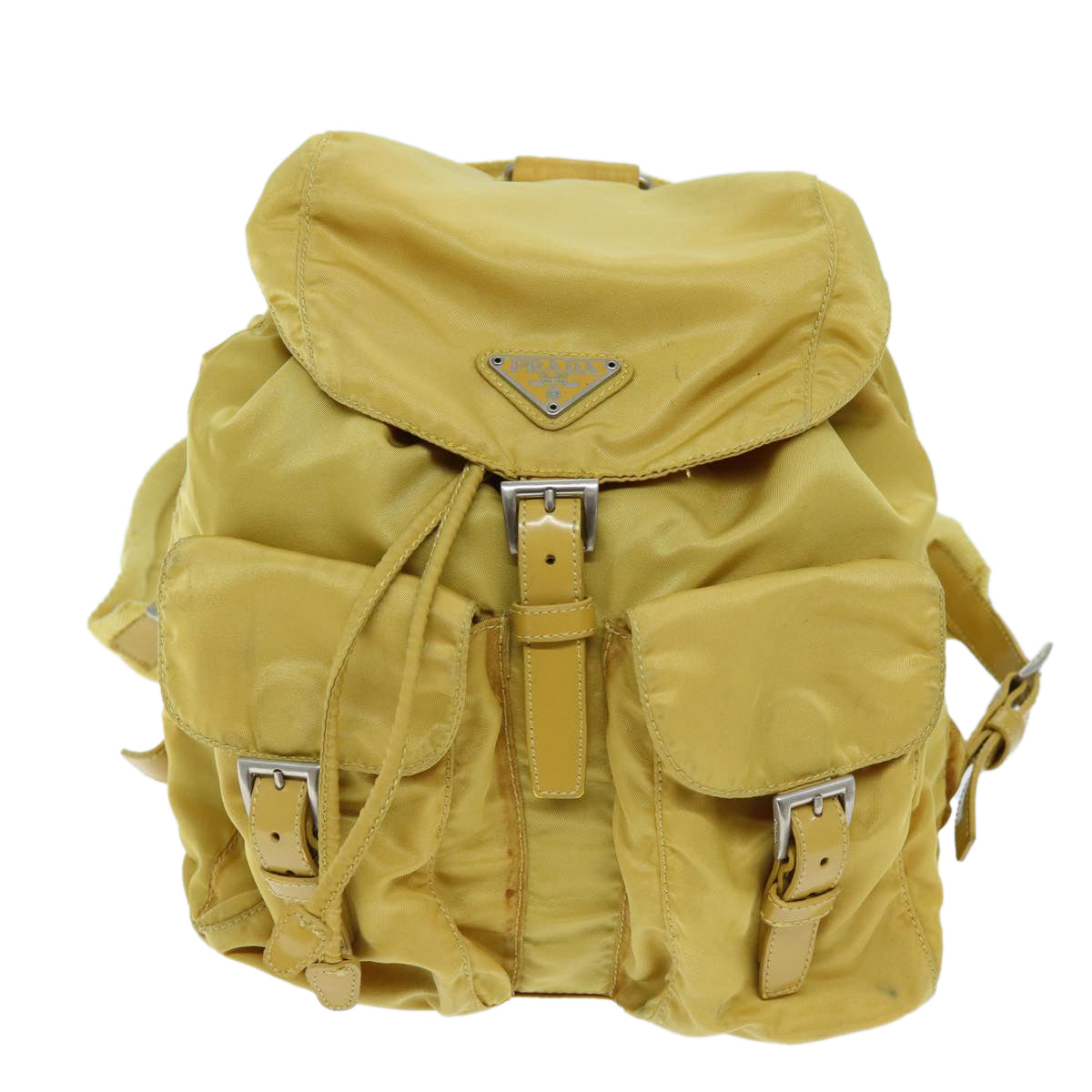 PRADA Backpack Nylon Yellow Auth 73335