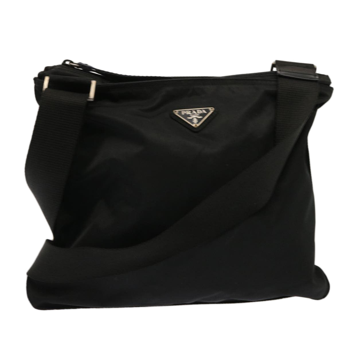 PRADA Shoulder Bag Nylon Black Auth 73336