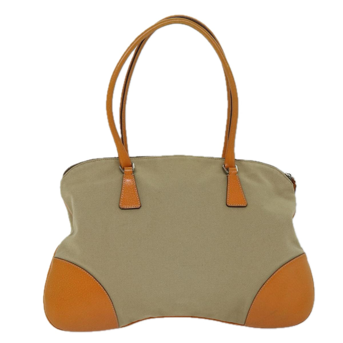 PRADA Shoulder Bag Canvas Beige Auth 73339 - 0