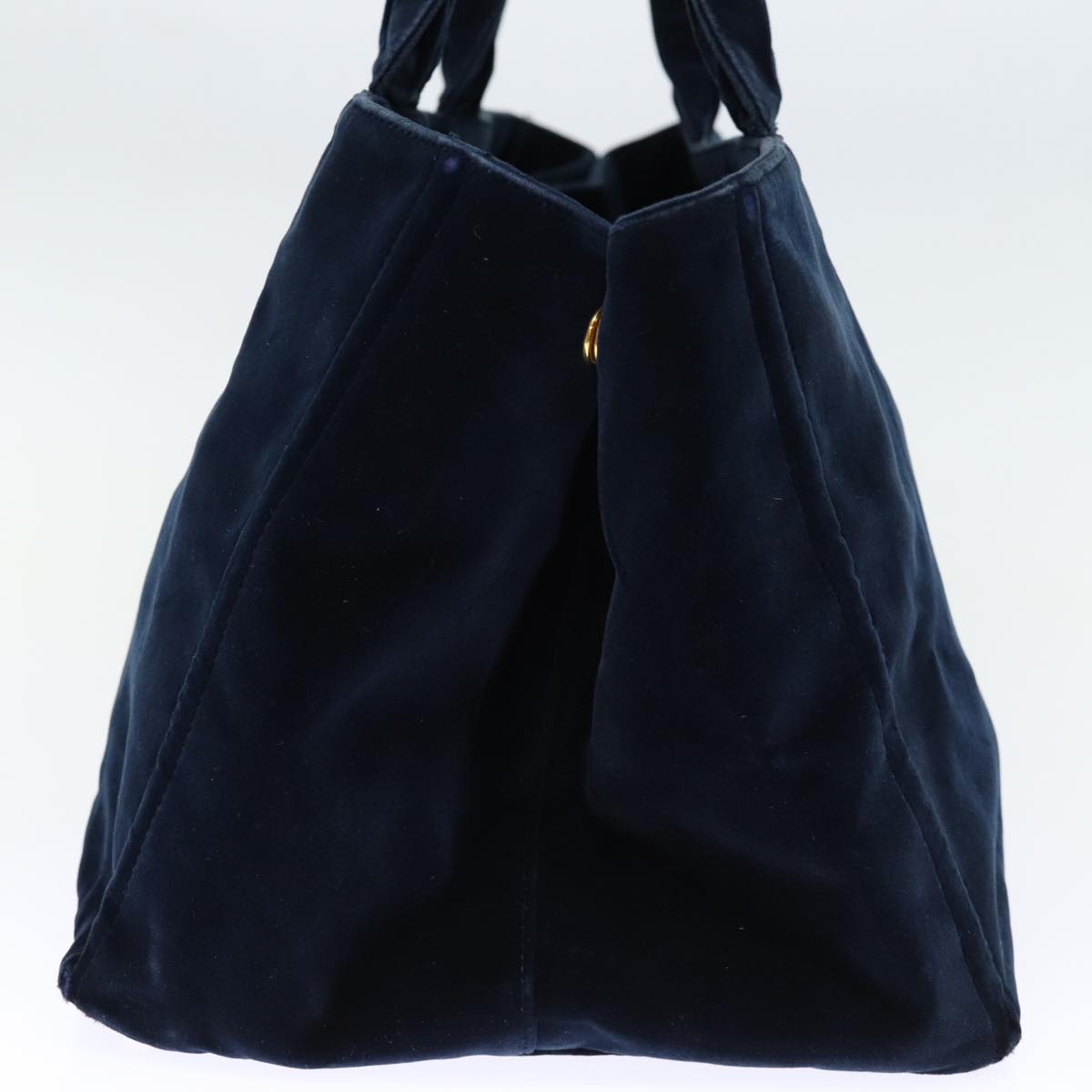 PRADA Canapa GM Hand Bag Velor Navy Auth 73340