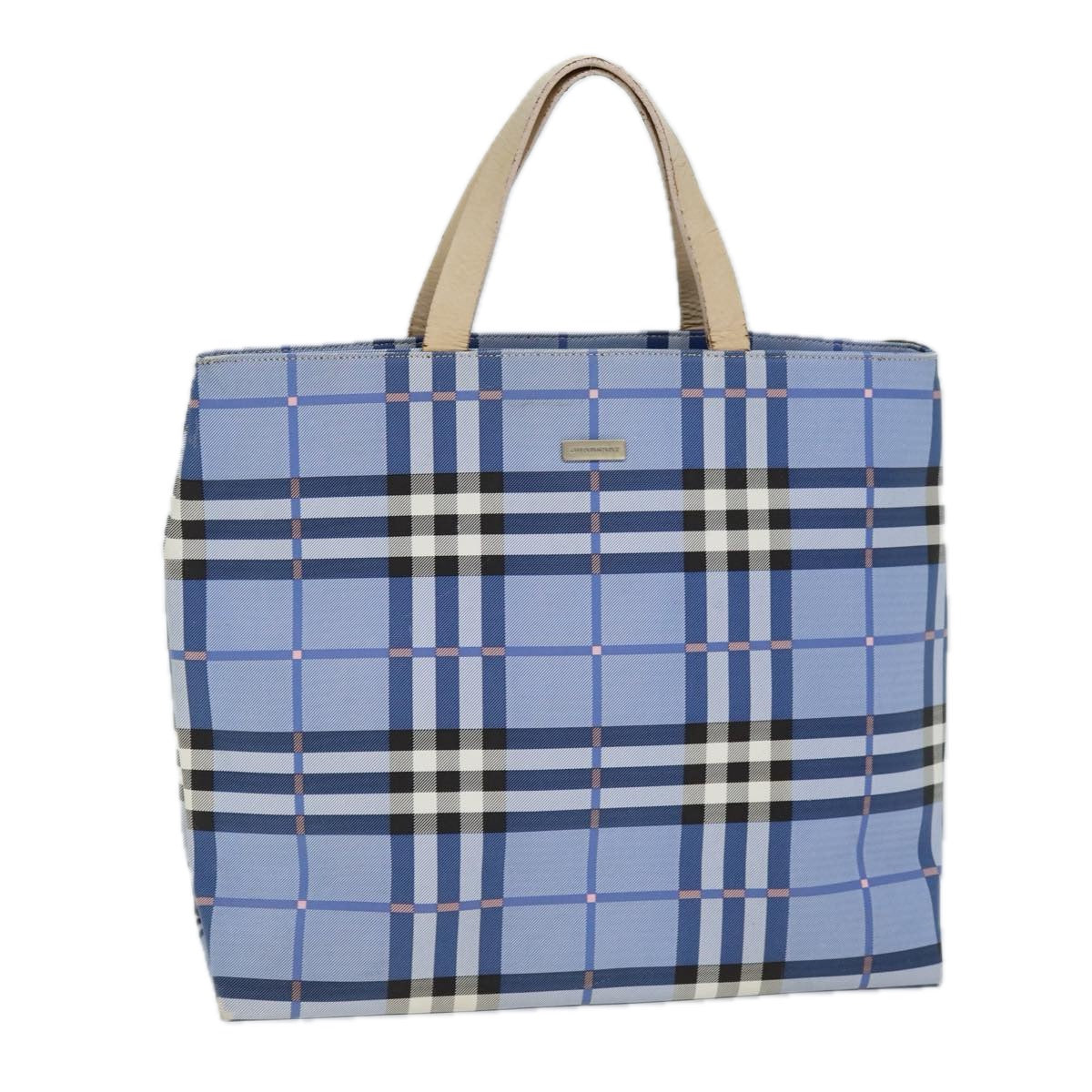 BURBERRY Nova Check Tote Bag Nylon Blue Auth 73344