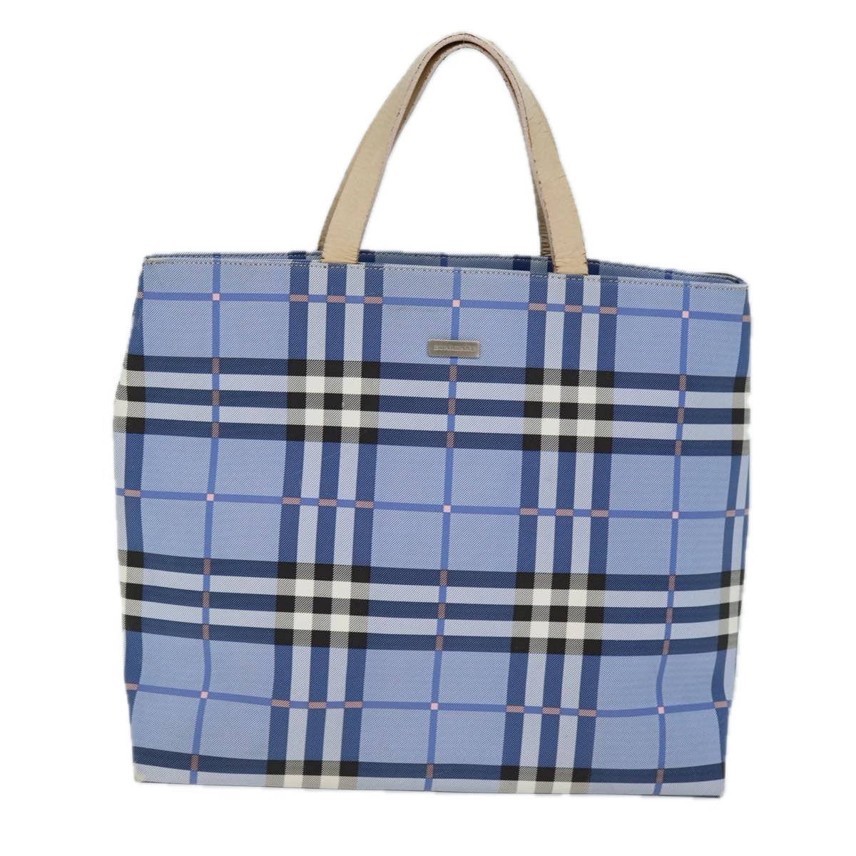 BURBERRY Nova Check Tote Bag Nylon Blue Auth 73344 - 0