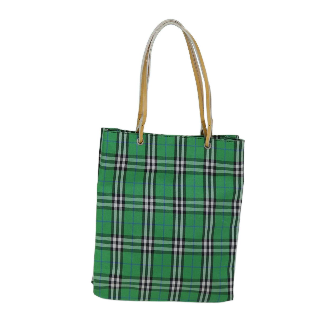 BURBERRY Nova Check Tote Bag Nylon Green Auth 73345