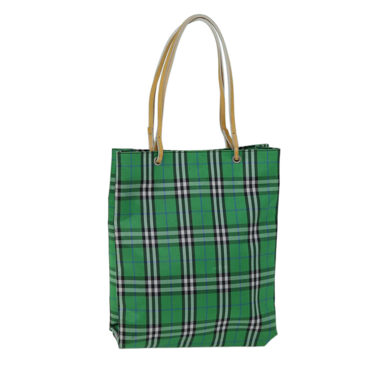 BURBERRY Nova Check Tote Bag Nylon Green Auth 73345 - 0