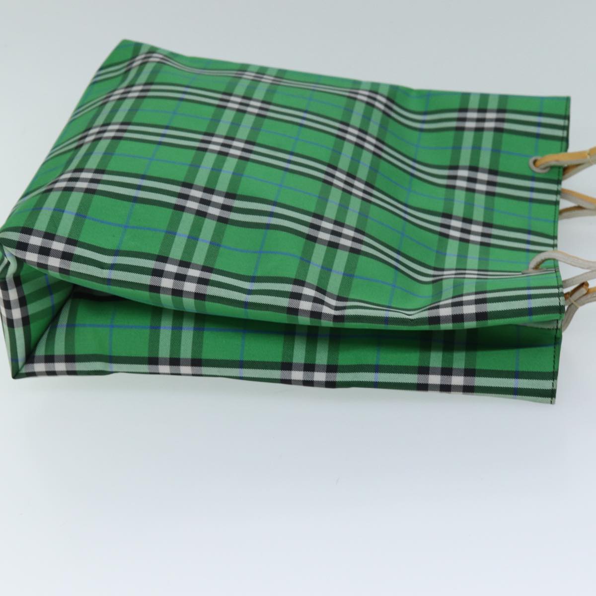 BURBERRY Nova Check Tote Bag Nylon Green Auth 73345