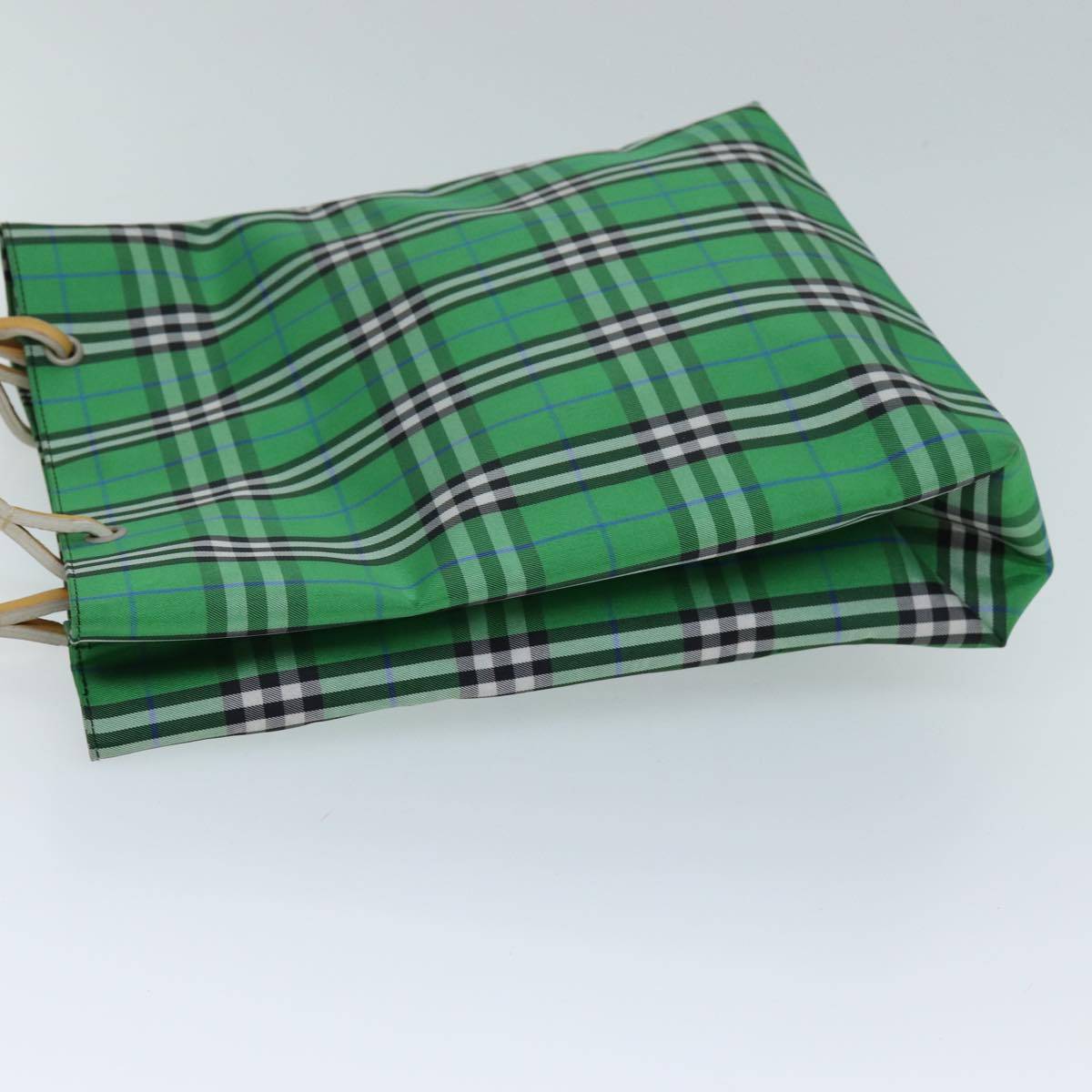 BURBERRY Nova Check Tote Bag Nylon Green Auth 73345