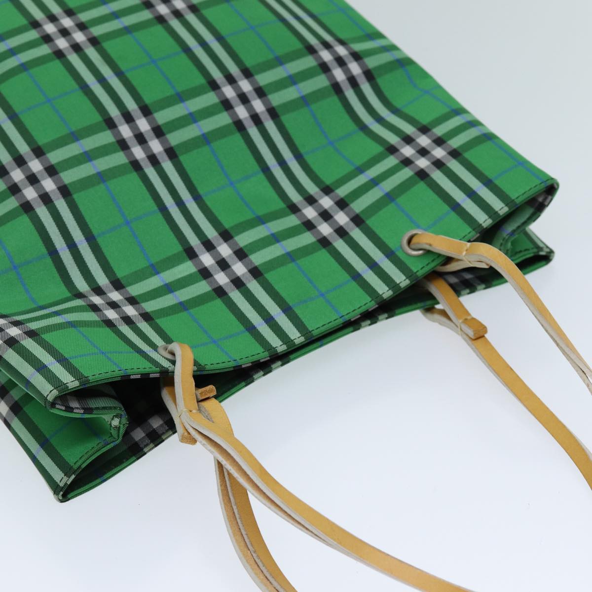 BURBERRY Nova Check Tote Bag Nylon Green Auth 73345