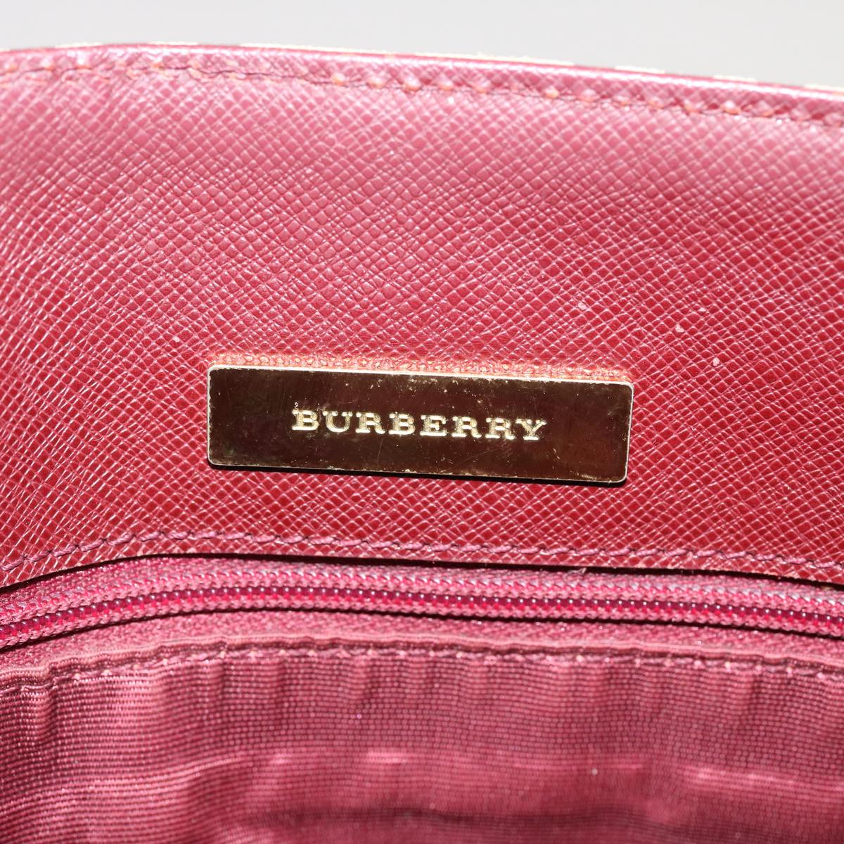 BURBERRY Nova Check Tote Bag Canvas Beige Auth 73346