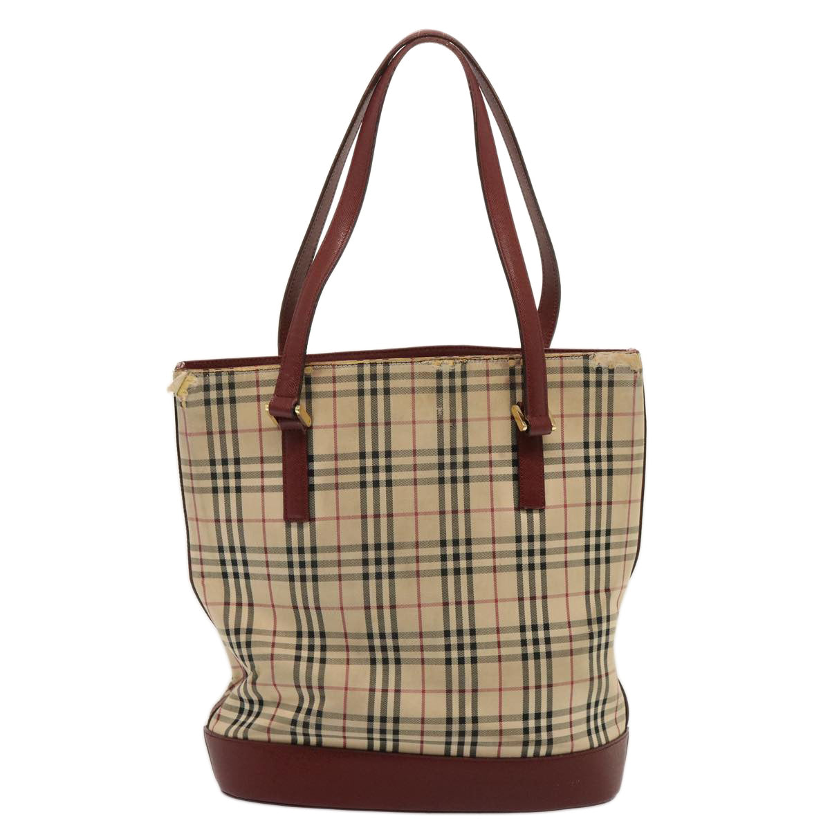 BURBERRY Nova Check Tote Bag Canvas Beige Auth 73346 - 0