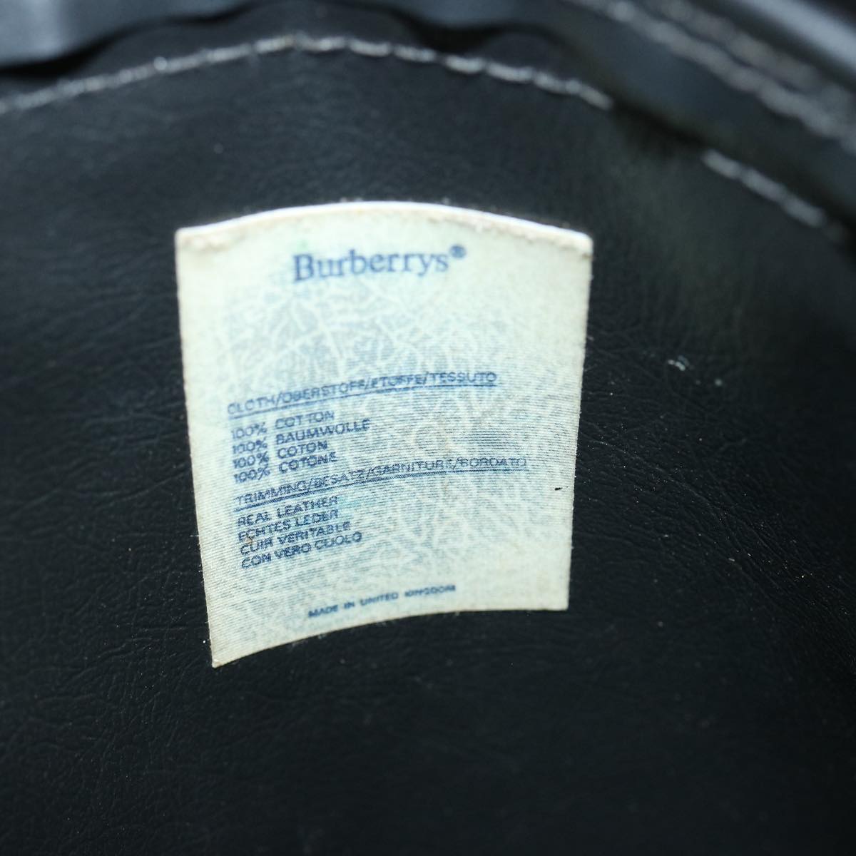 Burberrys Nova Check Boston Bag Canvas Beige Auth 73347