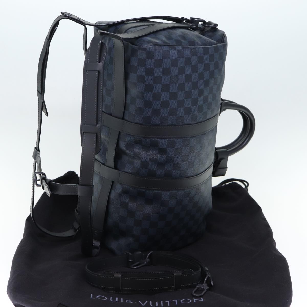 LOUIS VUITTON Damier Cobalt Keepall A Do Boston Bag 3way N23361 LV Auth 73350S