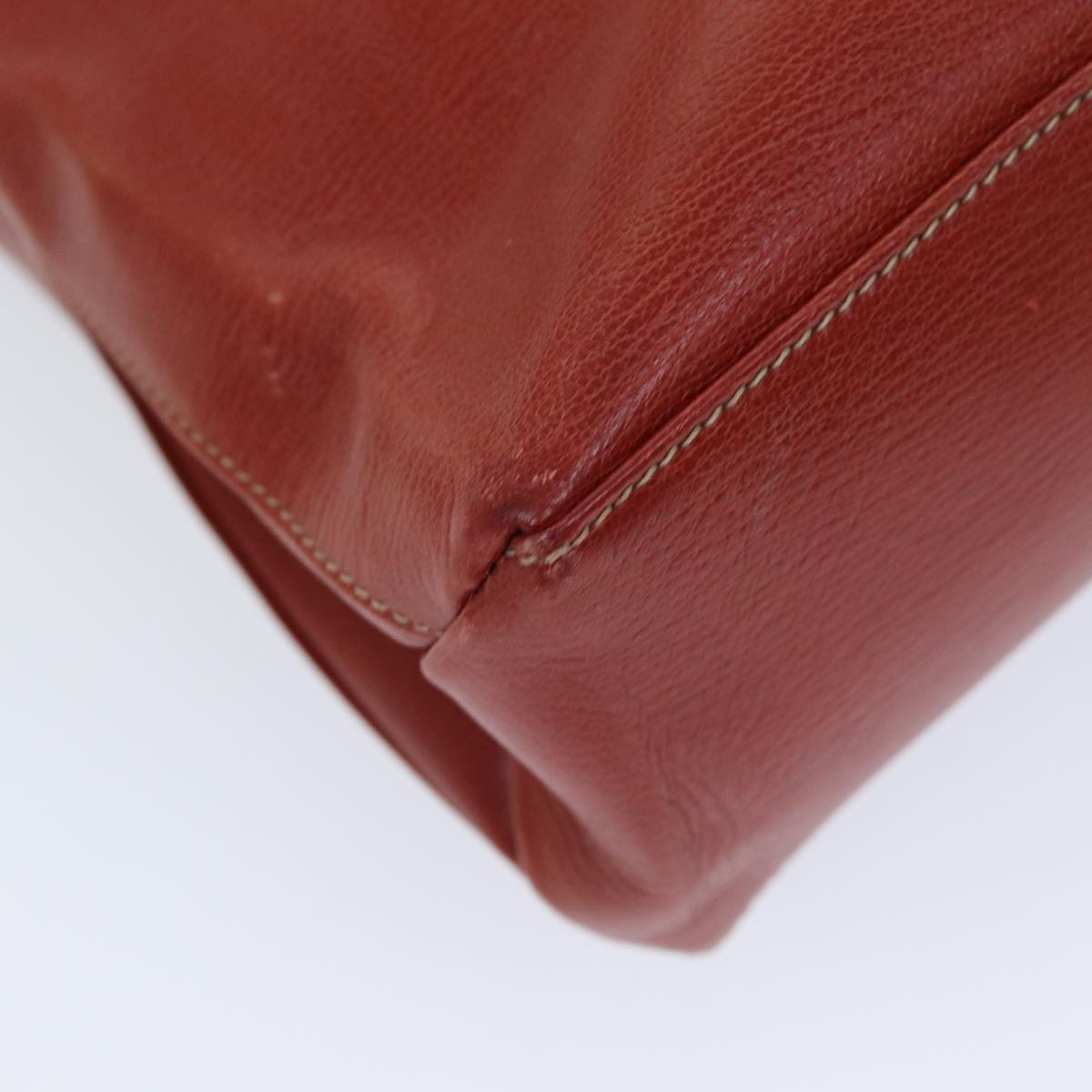 LOEWE Hand Bag Leather 2way Red Auth 73351