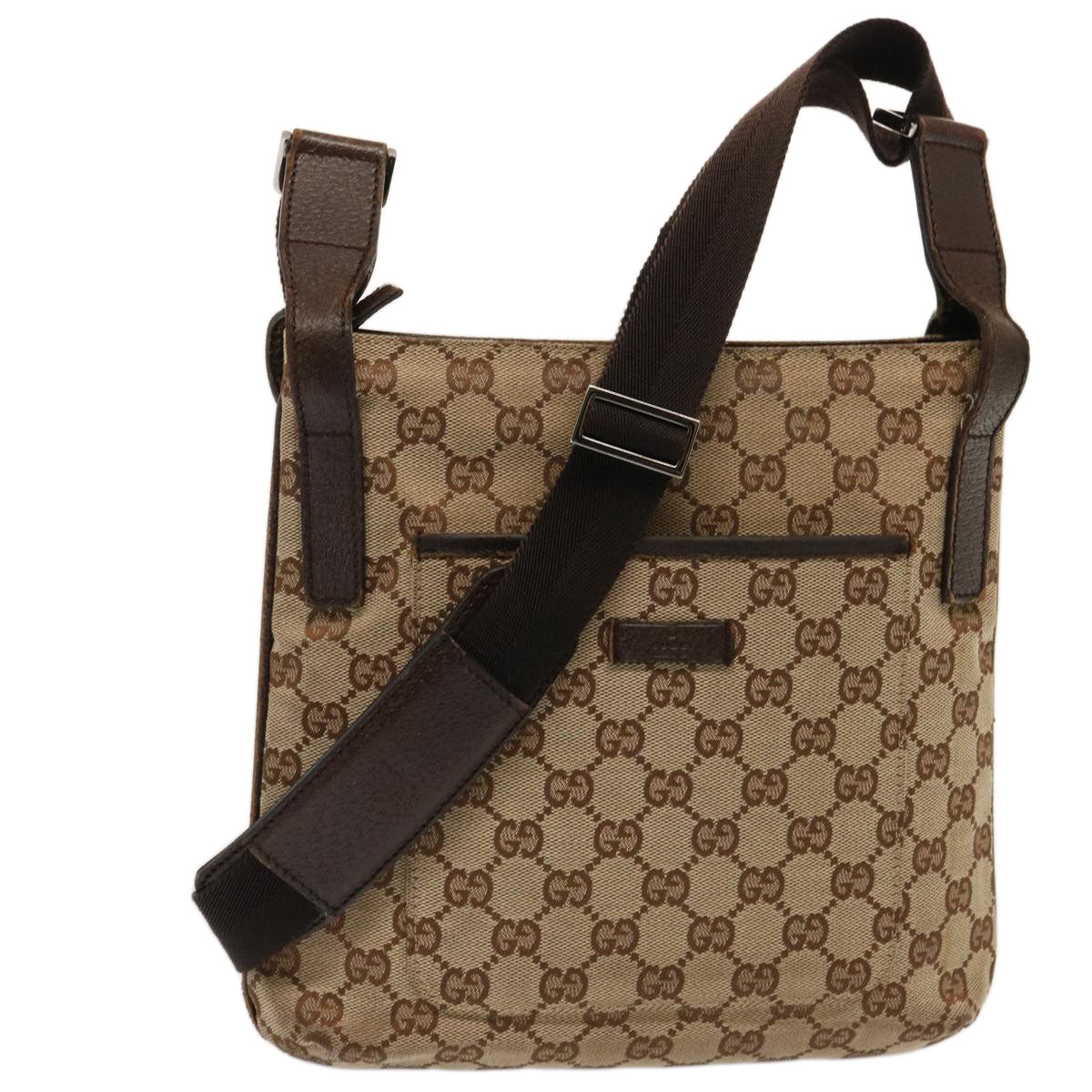 GUCCI GG Canvas Shoulder Bag Beige 122793 Auth 73373