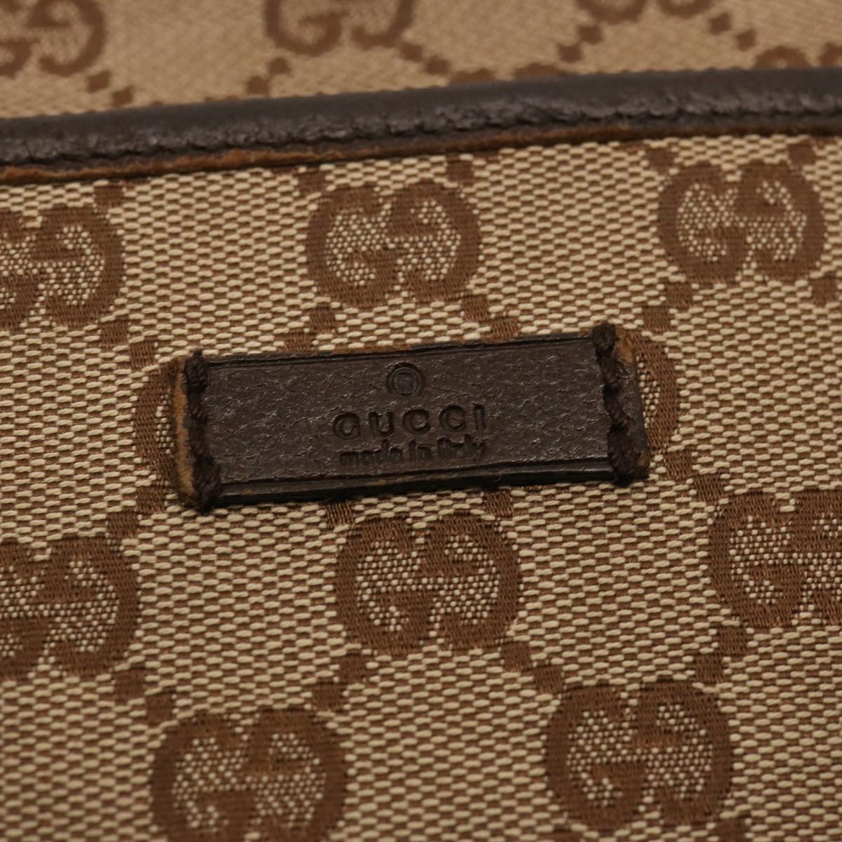 GUCCI GG Canvas Shoulder Bag Beige 122793 Auth 73373