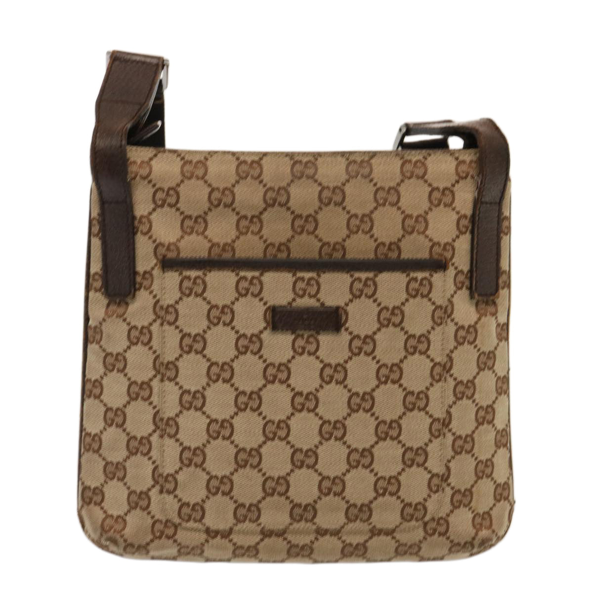 GUCCI GG Canvas Shoulder Bag Beige 122793 Auth 73373