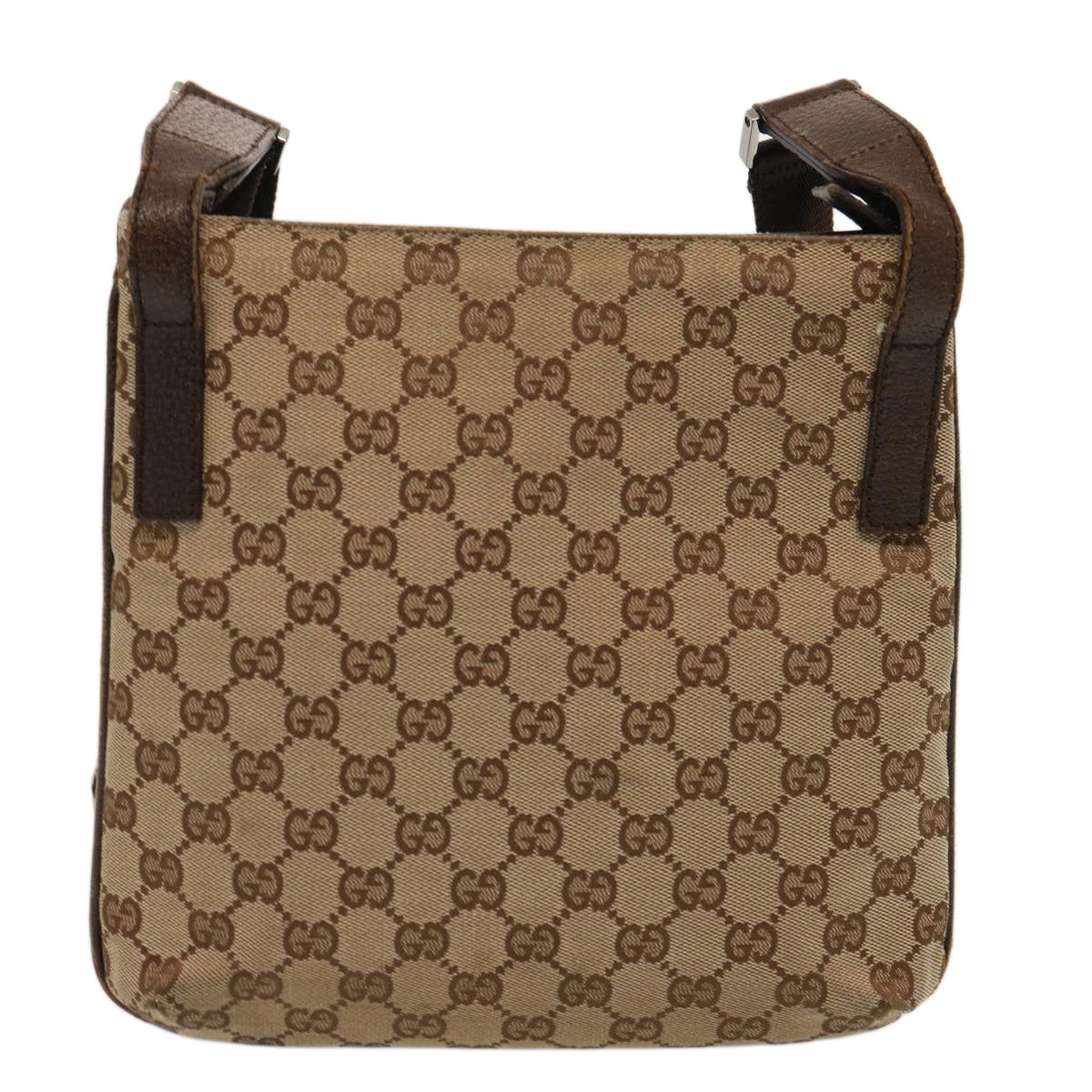 GUCCI GG Canvas Shoulder Bag Beige 122793 Auth 73373