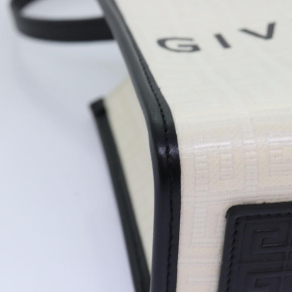 GIVENCHY Hand Bag Canvas 2way White Auth 73396V