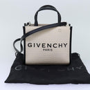 GIVENCHY Hand Bag Canvas 2way White Auth 73396V-12