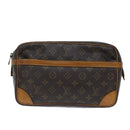 LOUIS VUITTON Monogram Compiegne 28 Clutch Bag M51845 LV Auth 73420-13